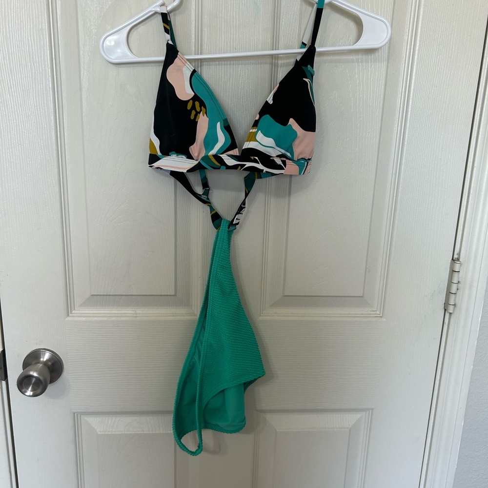 Roxy Multicolor Bikini with Teal Accents